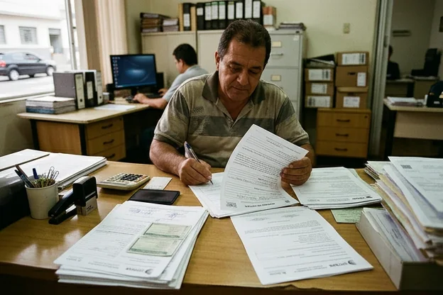 Profissional revisando documentos para recurso de multa em Tatuí.